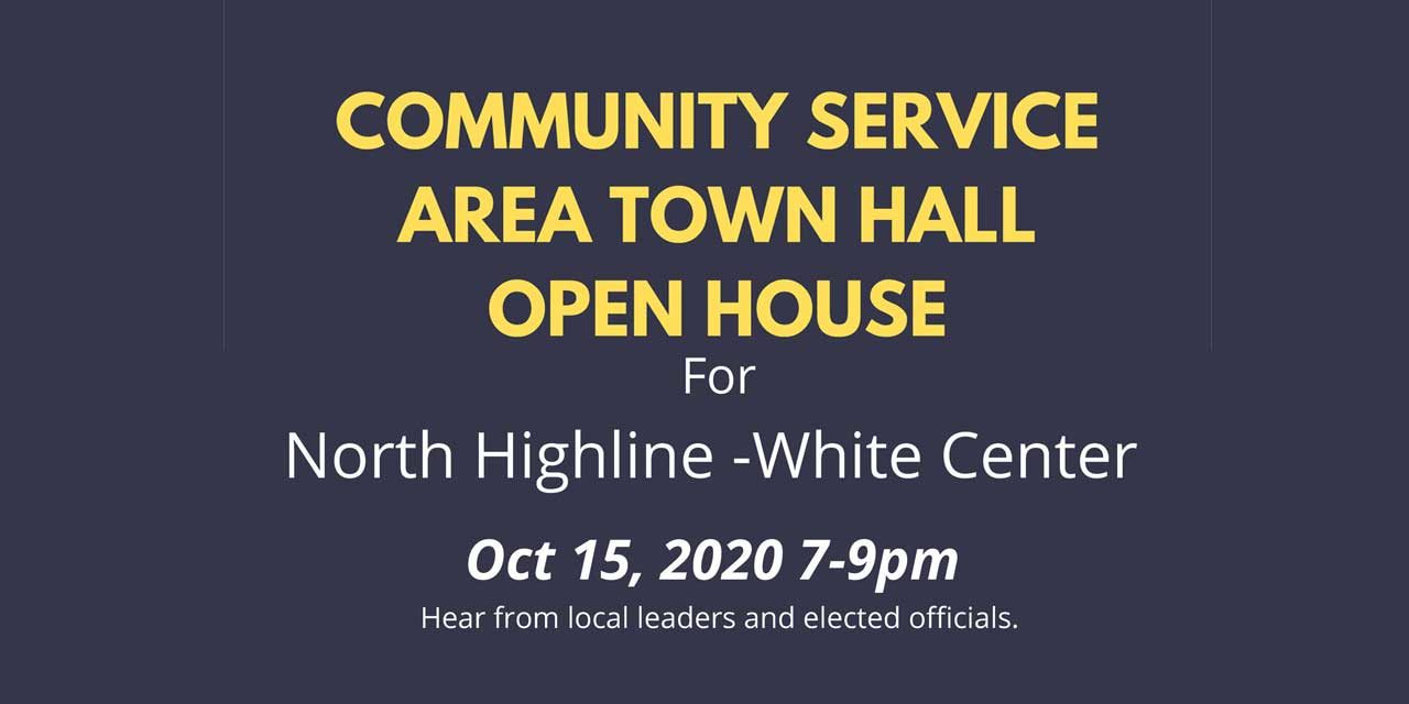 Virtual Community Service Area Town Hall for North Highline is this Thursday night, Oct. 15