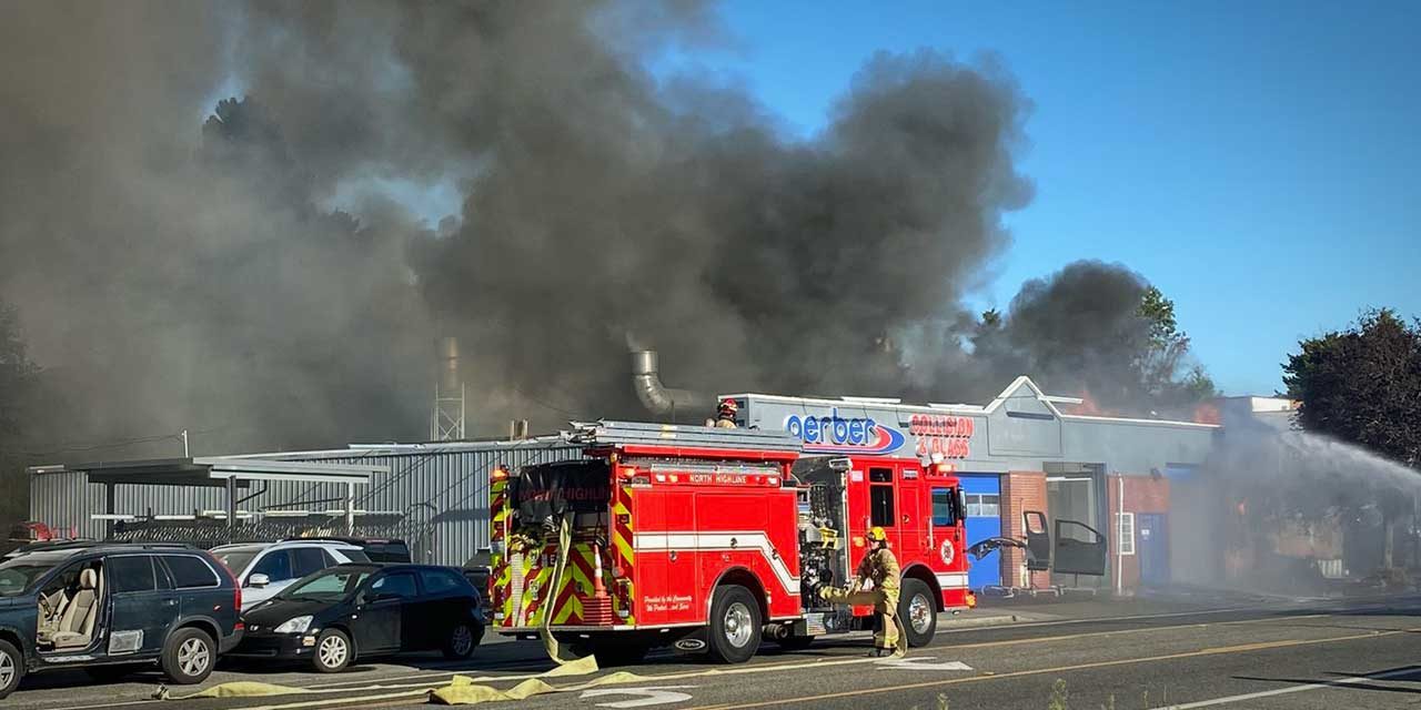 Two-alarm fire hits building that burned in 2019 in White Center Wednesday morning