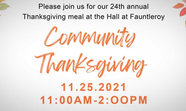 FREE Thanksgiving Meal pick up at Hall at Fauntleroy on Thanksgiving Day, Nov. 25