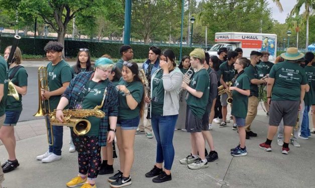 Evergreen Jazz Band and Wind Ensemble return from California with a couple of trophies