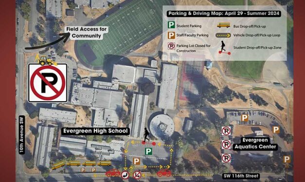 Temporary parking lot closure at Evergreen Field starts Monday, April 29