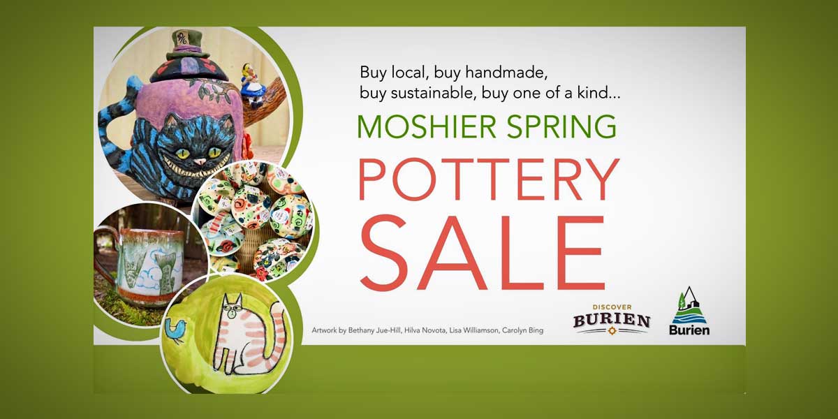 REMINDER: Shop local, shop handmade (and for Mother’s Day) at Moshier Spring Pottery Sale this Saturday, May 4
