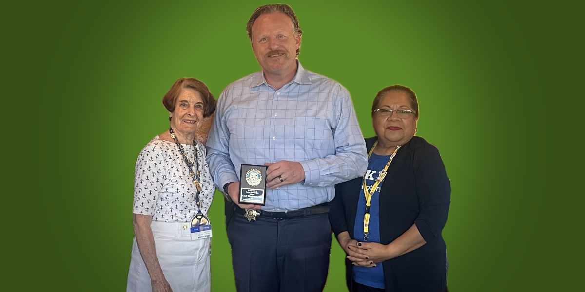 Rotary Club of Burien/White Center presents plaque of thanks to former Burien Police Chief Ted Boe