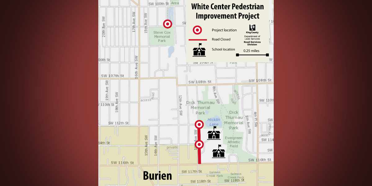 Weekday road closure coming to 10th Ave SW next week in White Center